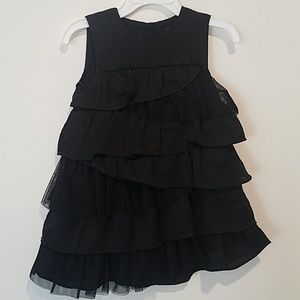 Ruffled Black Toddler Dress